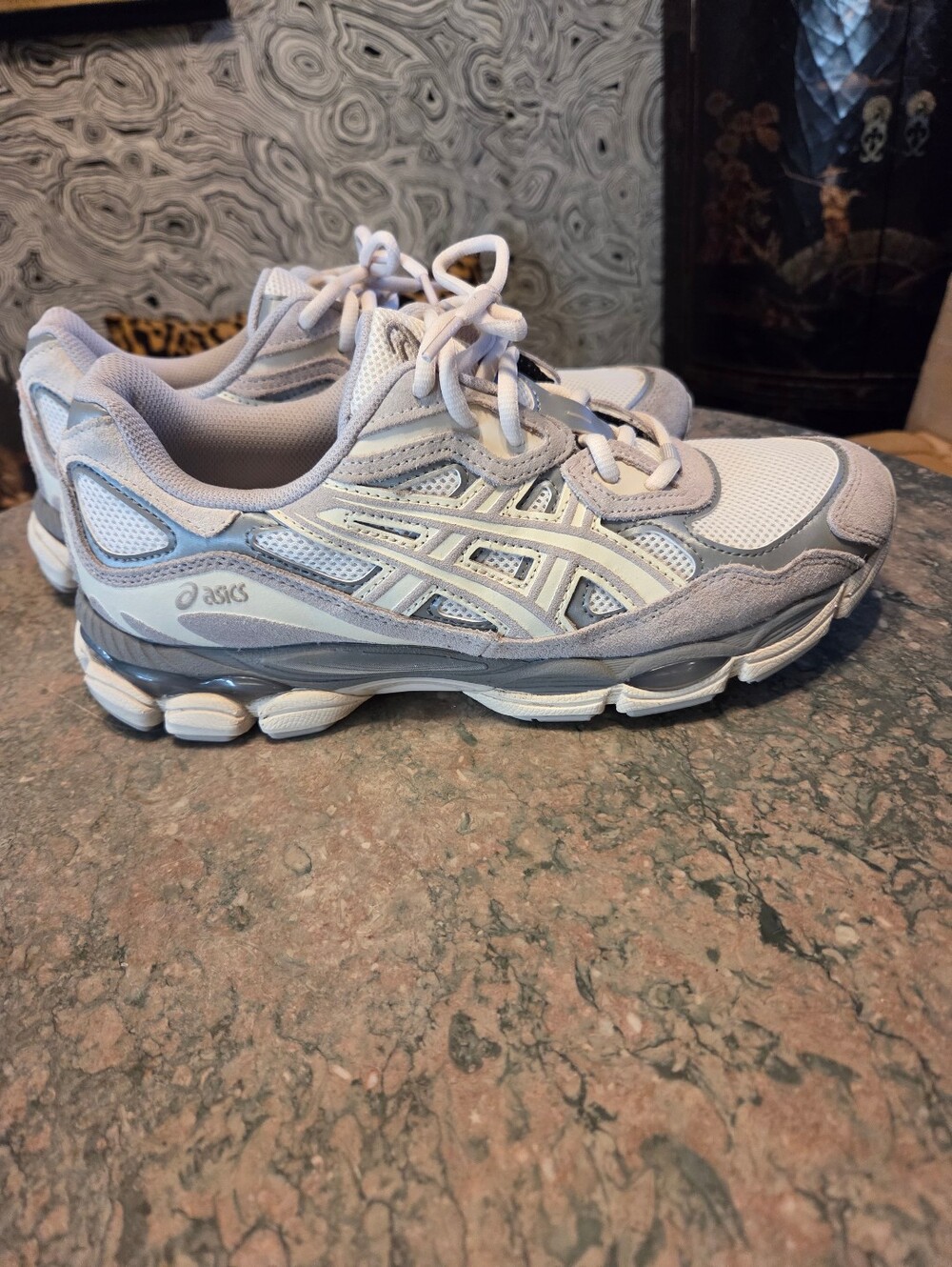 ASICS men's Athletic Sneakers in Light Gray and White